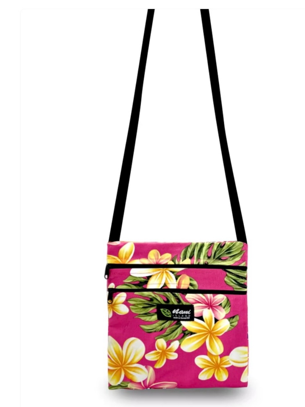 Maui Floral Pink Crossbody Bag with Adjustable Strap